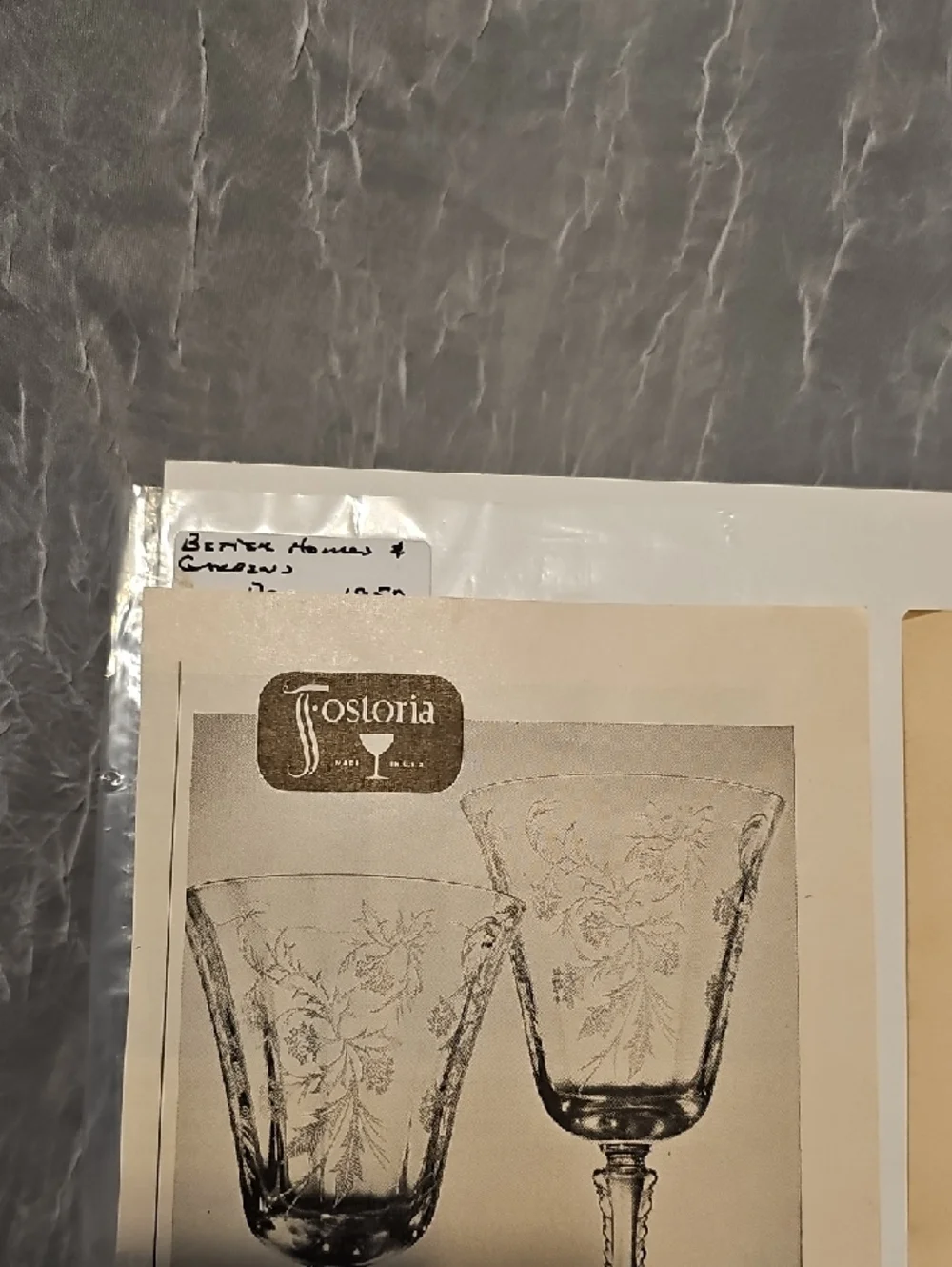 Fostoria Glass Advertising Print - Heather and American for Sparkle